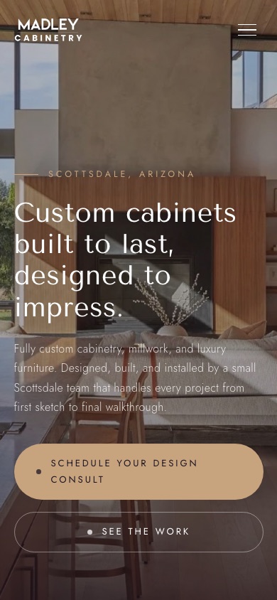 The new homepage on a phone